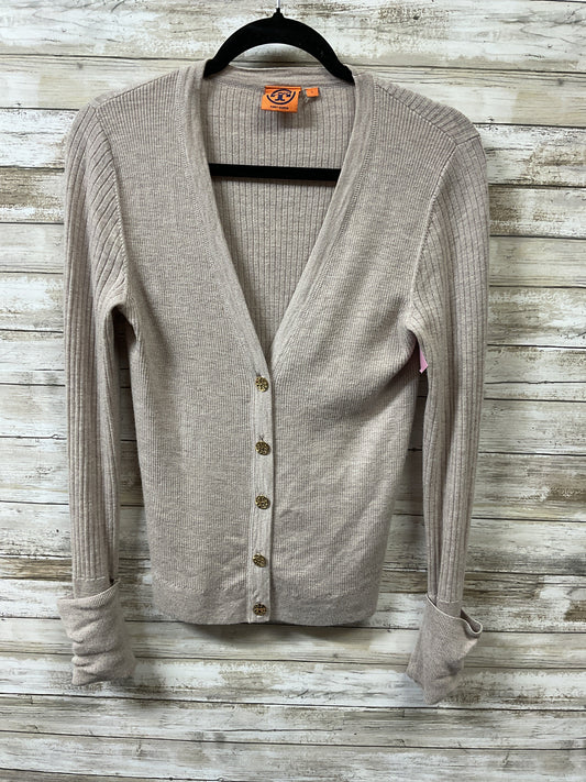 Sweater Cardigan Designer By Tory Burch In Tan, Size:L