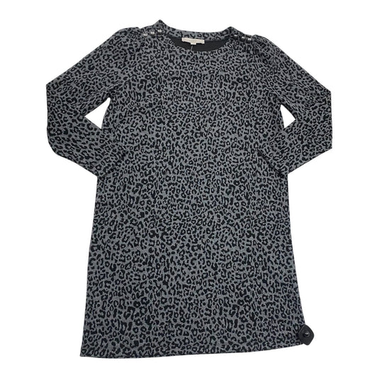 Dress Casual Midi By Loft In Black & Grey, Size:L