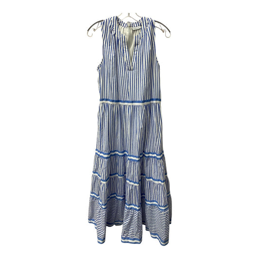 Dress Casual Maxi By Cabana Life In Blue & White, Size:M