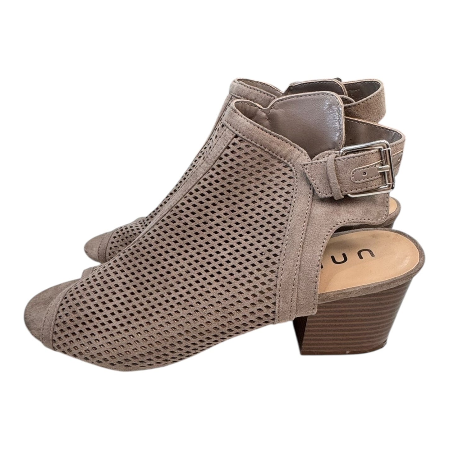 Sandals Heels Block By Unisa In Brown, Size:8.5