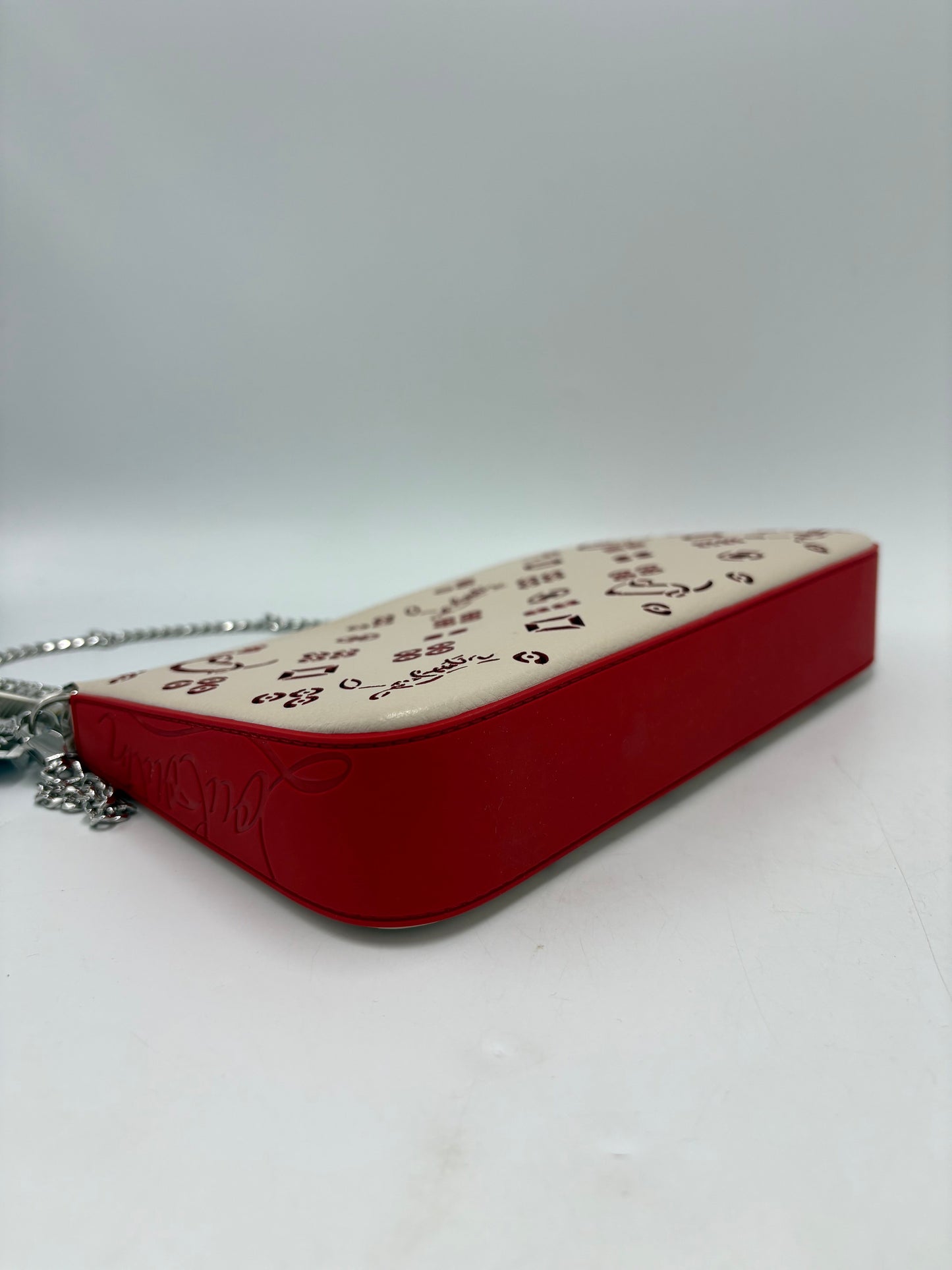 Christian Louboutin Calfskin Loubila Luxury Chain Clutch Handbag