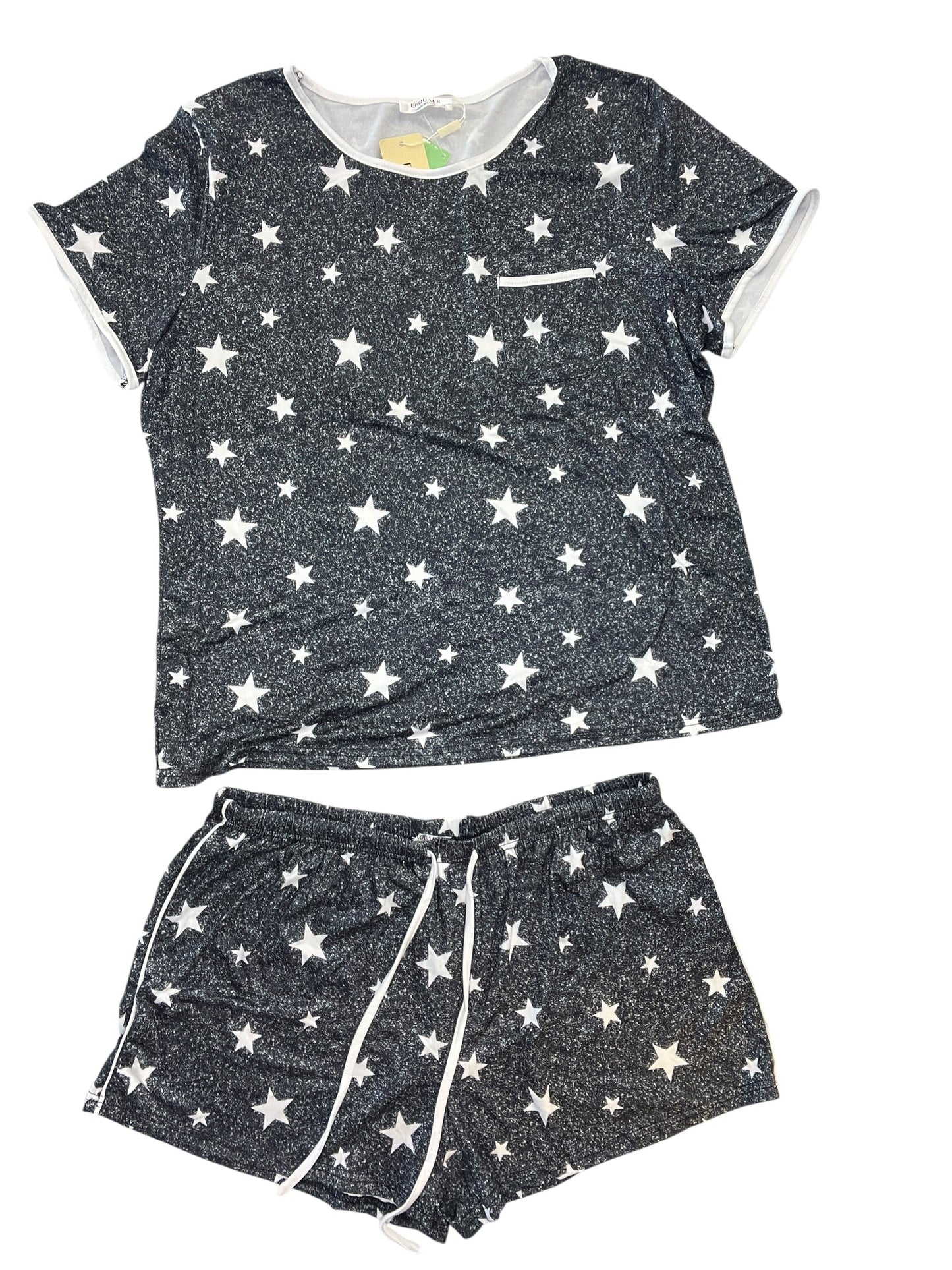 Pajamas 2Pc By Ekouaer In Black, Size:Xl