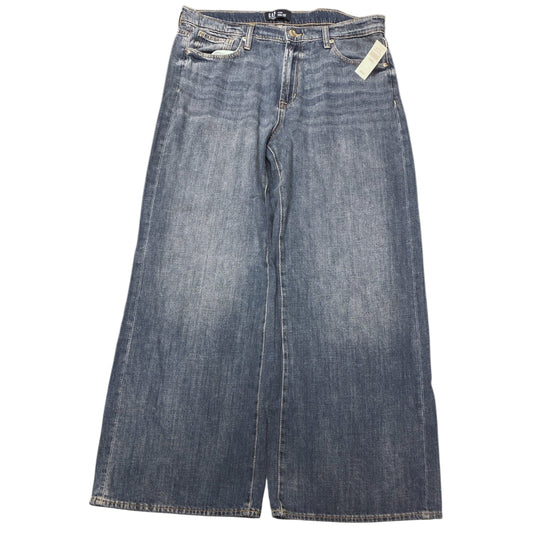 Jeans Wide Leg By Gap In Blue Denim, Size:14