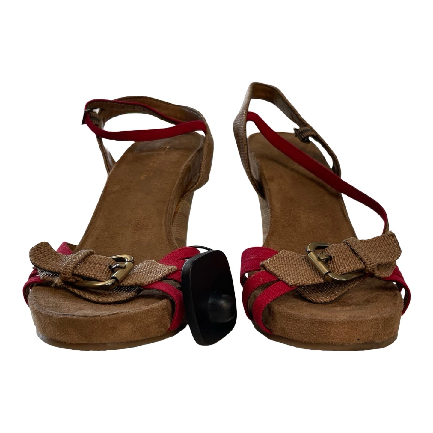 Sandals Heels Wedge By Aerosoles In Pink & Tan, Size:9