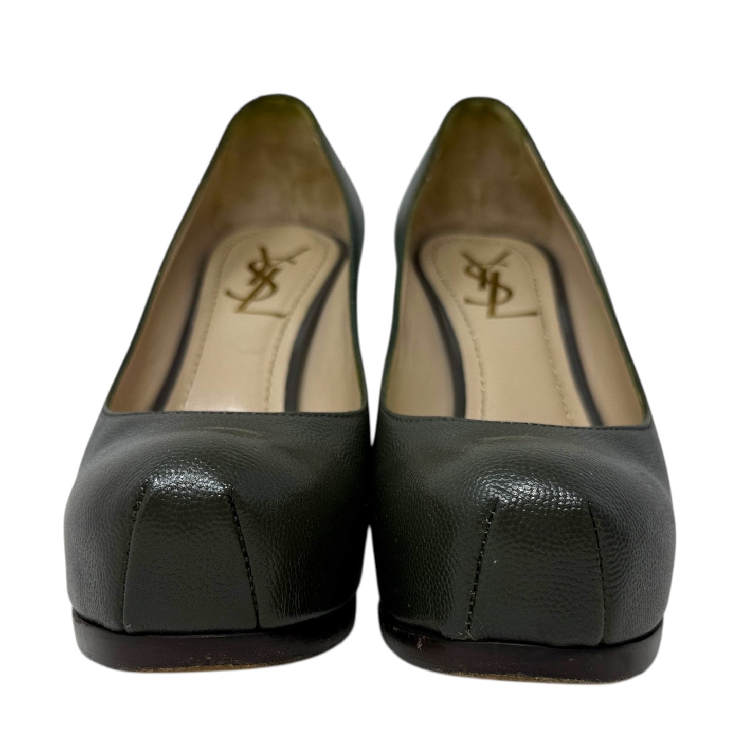 Tribtoo Platform Stiletto Pumps Luxury Designer By Yves Saint Laurent In Green, Size: 7