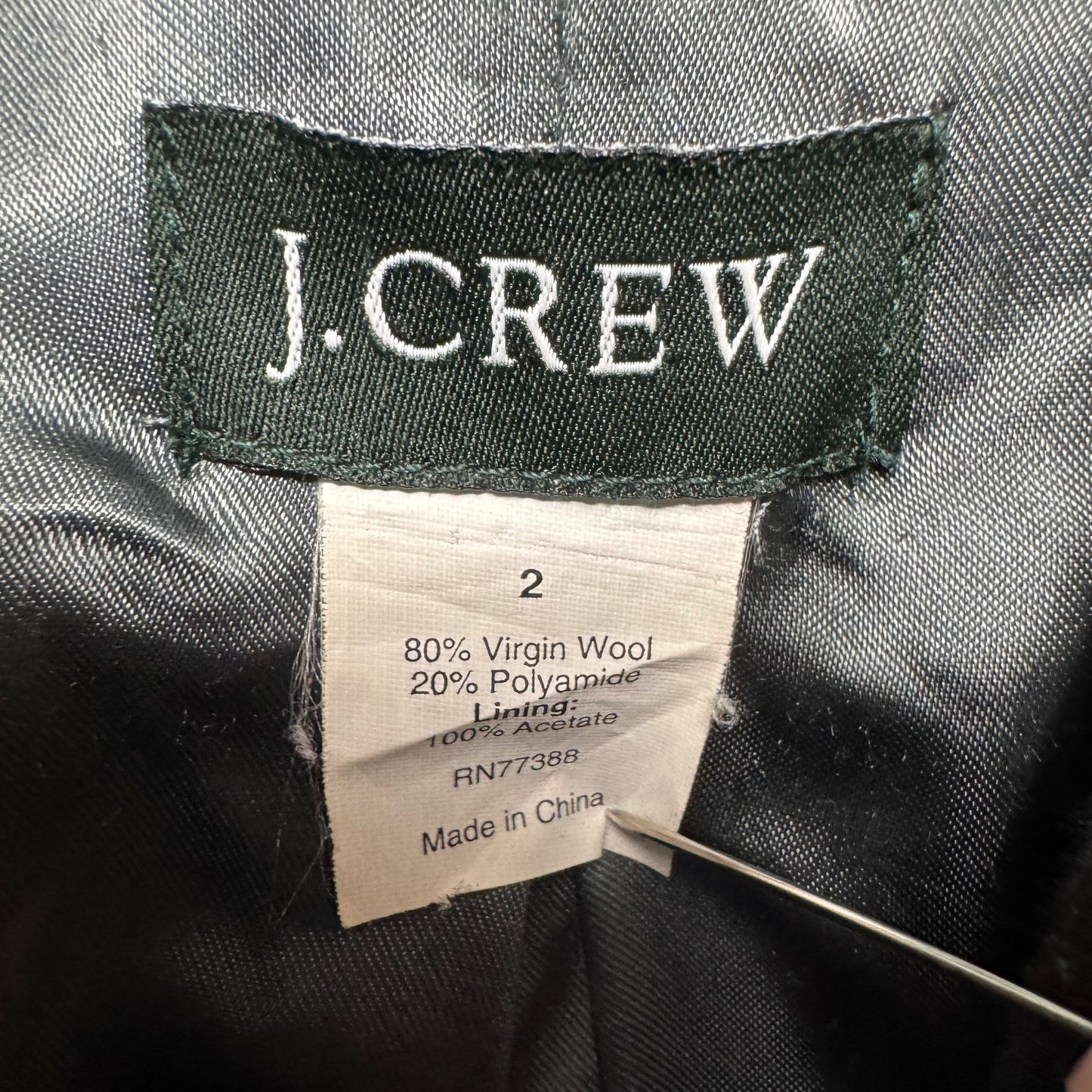 Cropped Wool Peacoat By J. Crew In Black, Size: 2