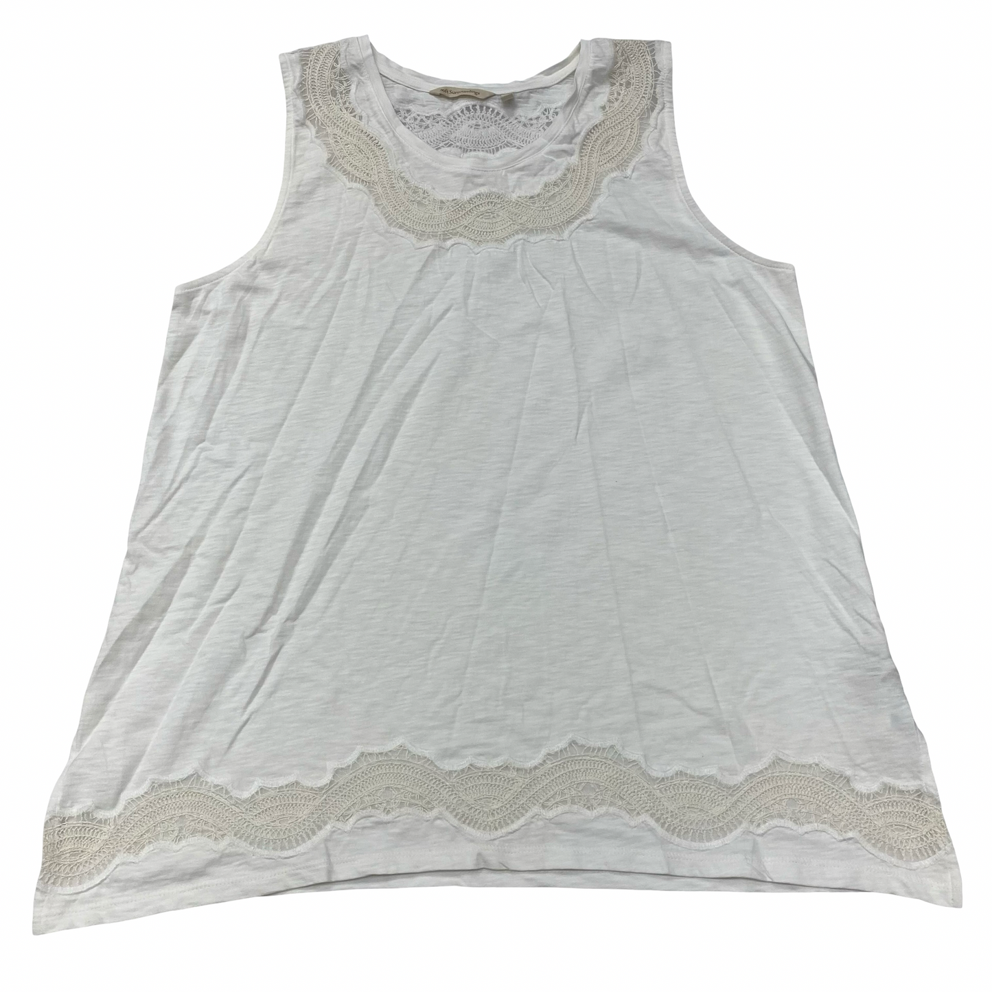 Top Sleeveless By Soft Surroundings In Cream, Size:Xl