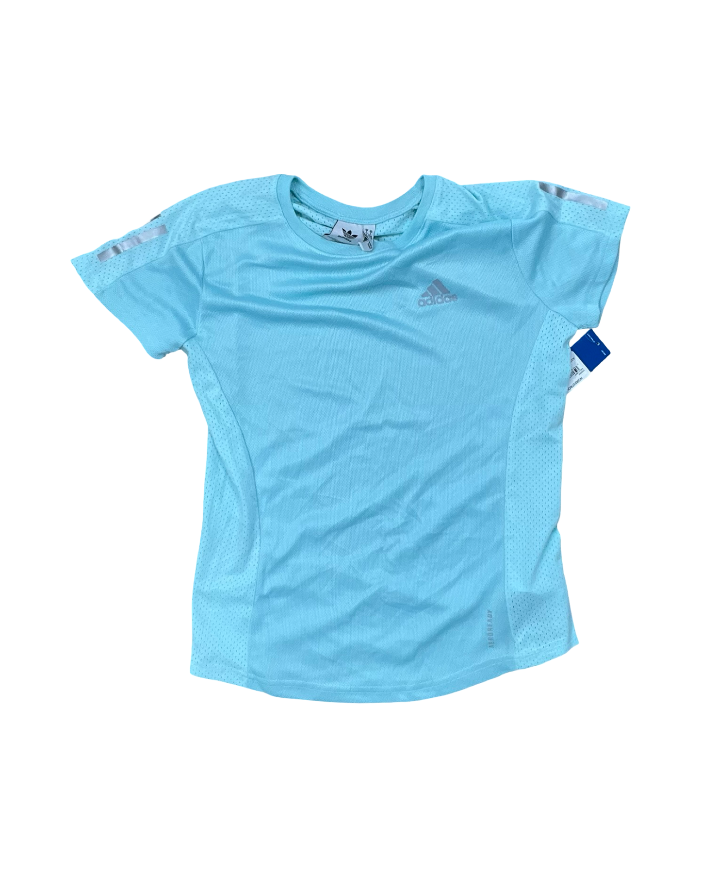 Athletic Top Ss By Adidas In Teal, Size:L