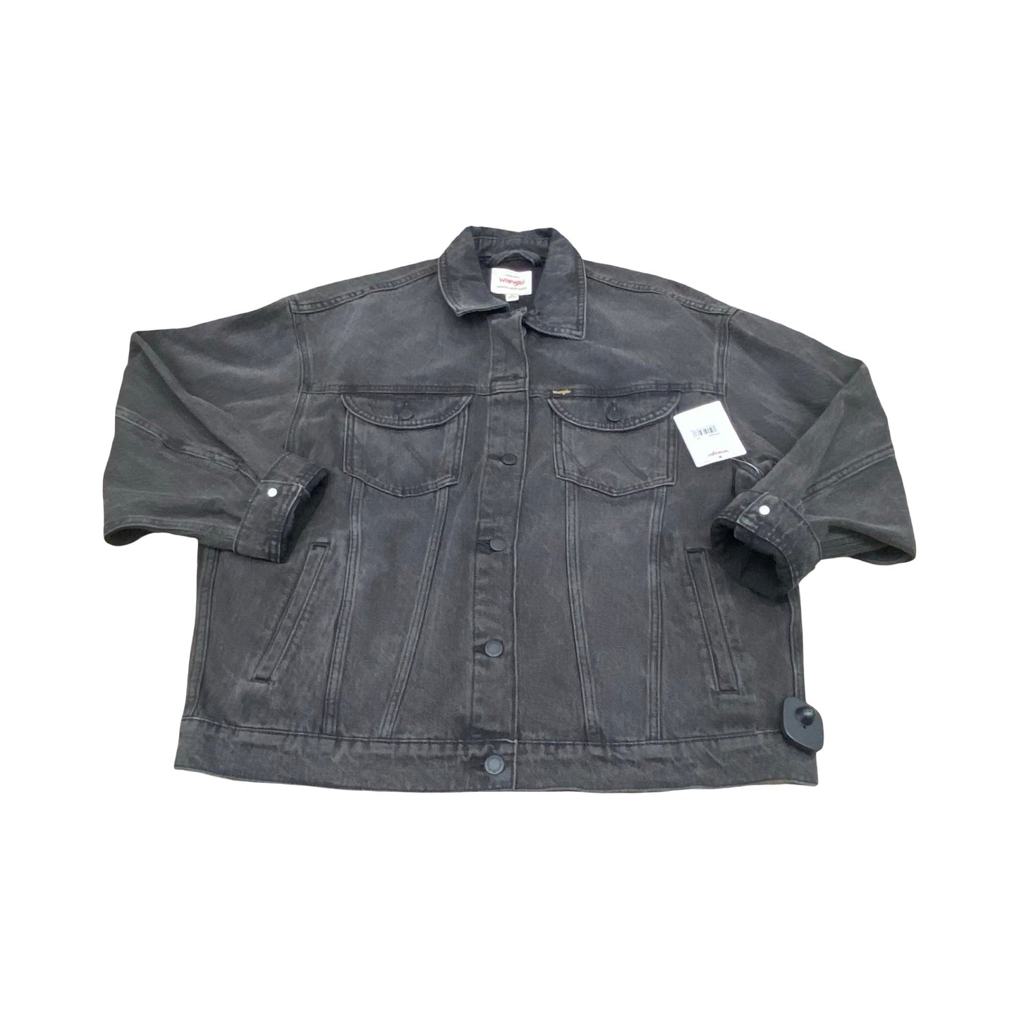 Jacket Denim By Wrangler In Black Denim, Size:M