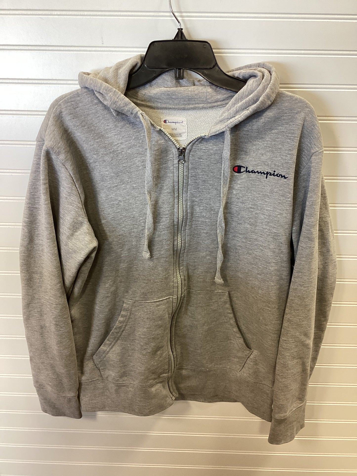 Sweatshirt Hoodie By Champion In Grey, Size:M