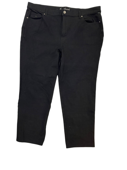 Jeans Straight By Gloria Vanderbilt In Black Denim, Size:18