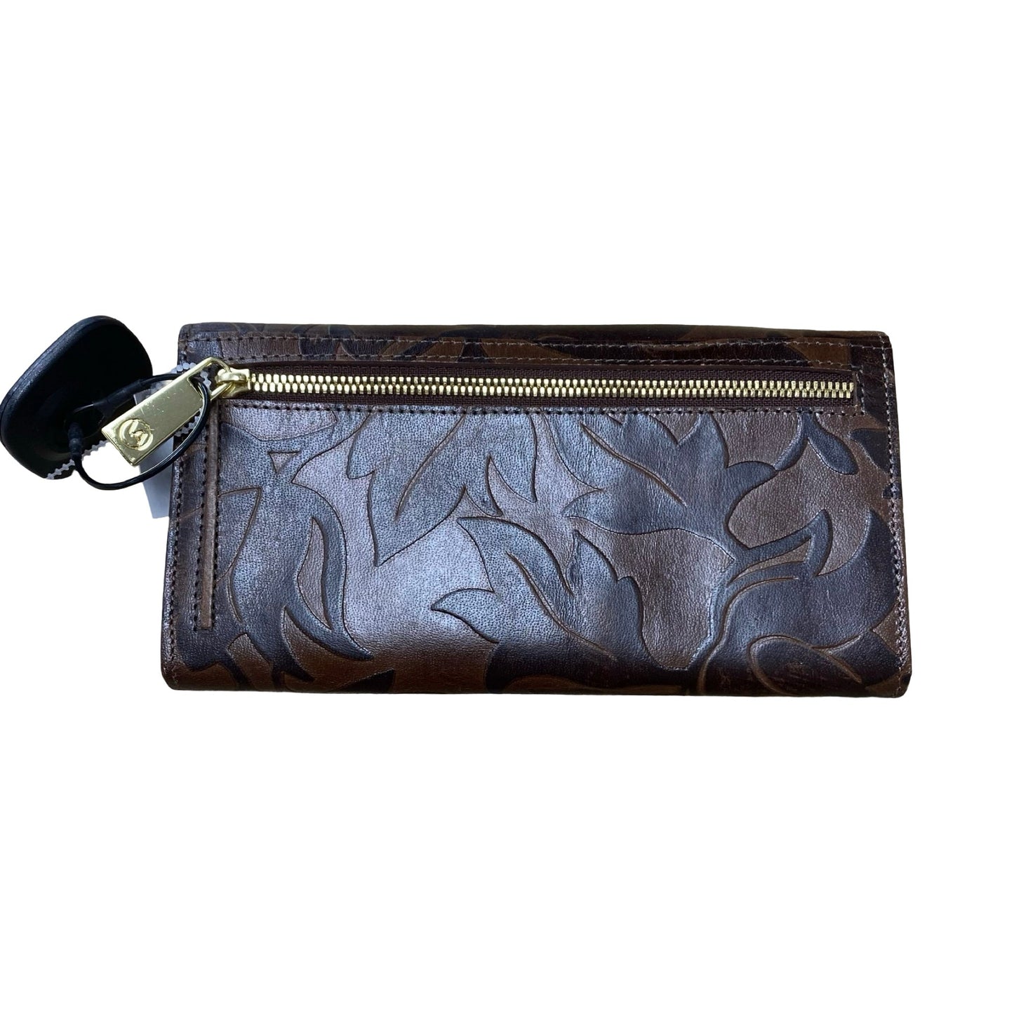 Wallet Leather By Valentina In Brown, Size:Large