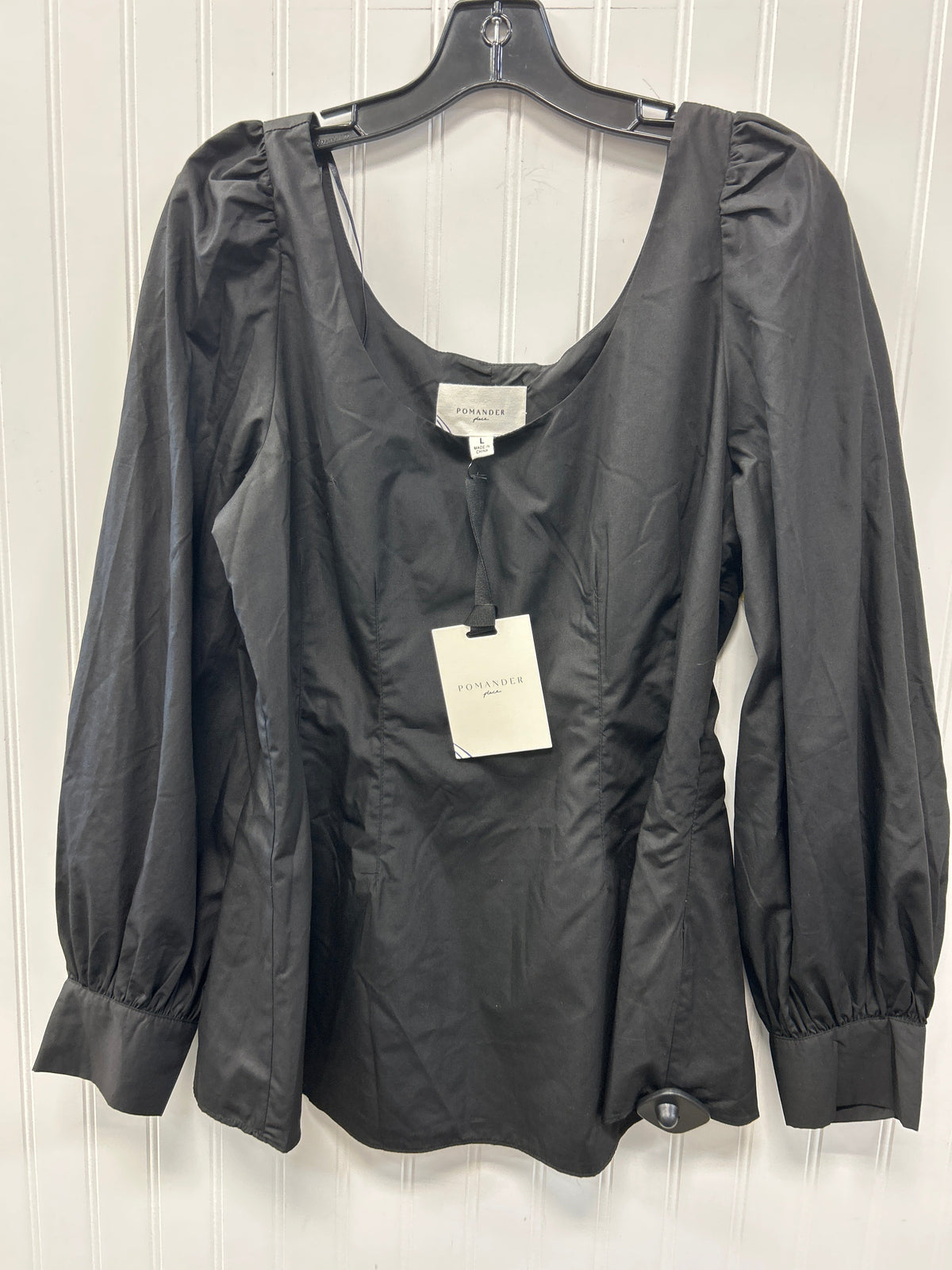 Blouse Ls By Pomander Place In Black, Size:L