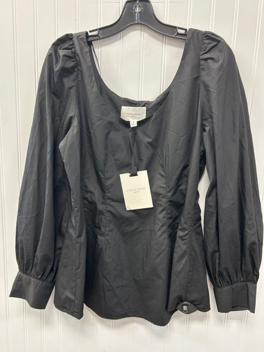 Blouse Ls By Pomander Place In Black, Size:L