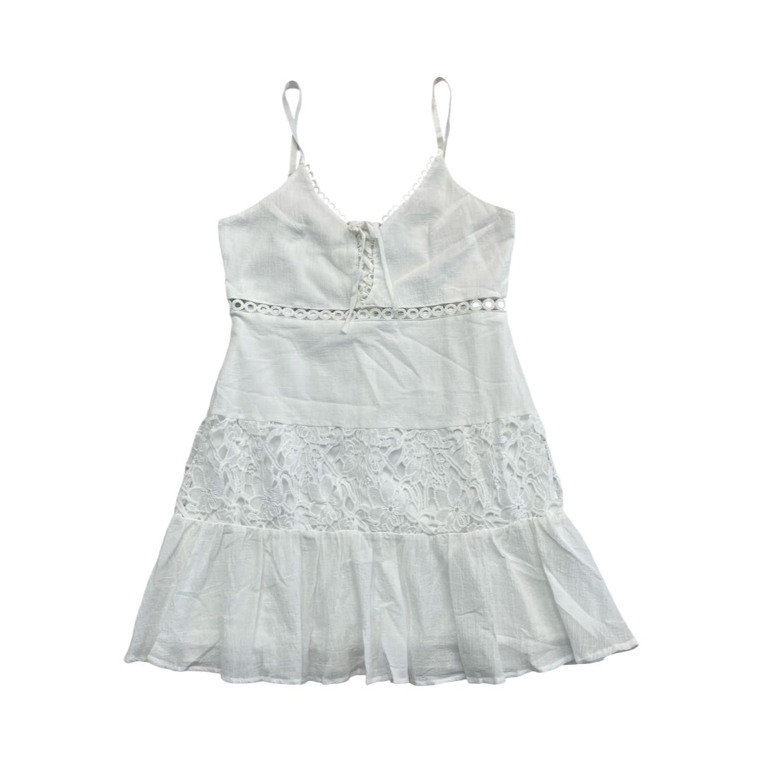 Dress Casual Short By Chicme In White, Size:Xl