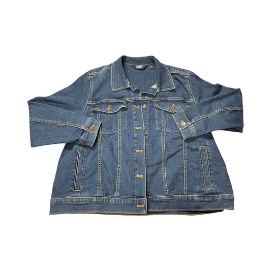 Jacket Denim By Lands End In Blue, Size:1X