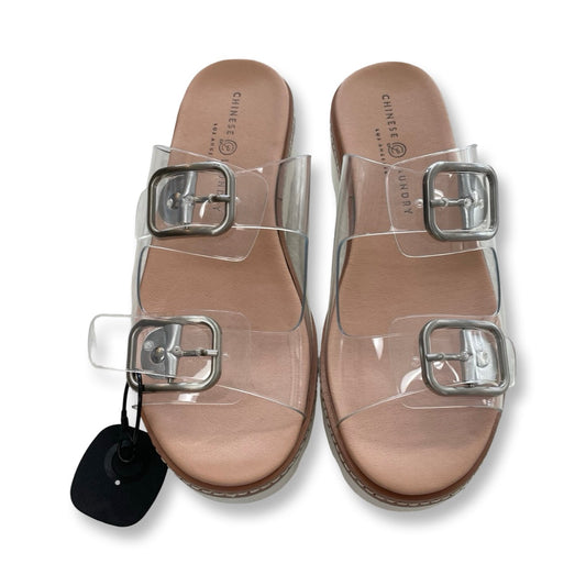 Sandals Heels Block By Chinese Laundry In Tan, Size:7.5