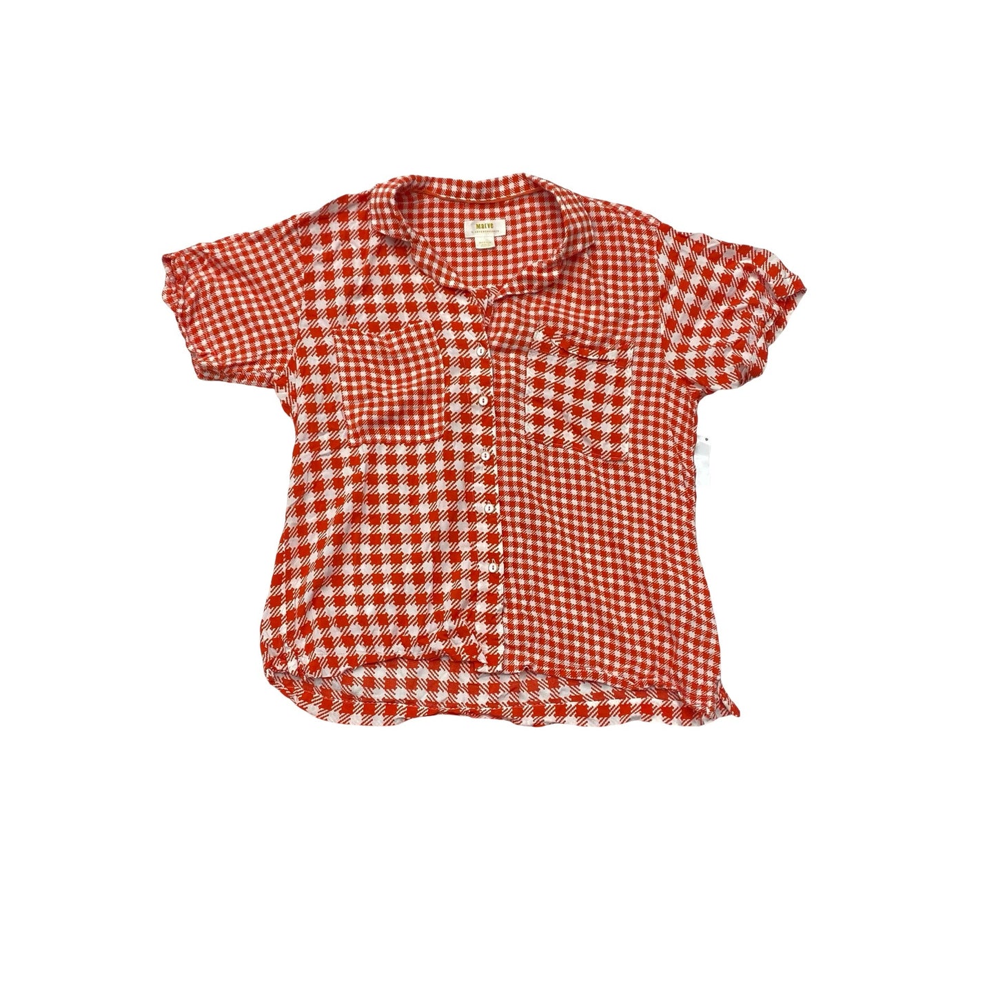 Top Ss By Maeve In Checkered Pattern, Size:M
