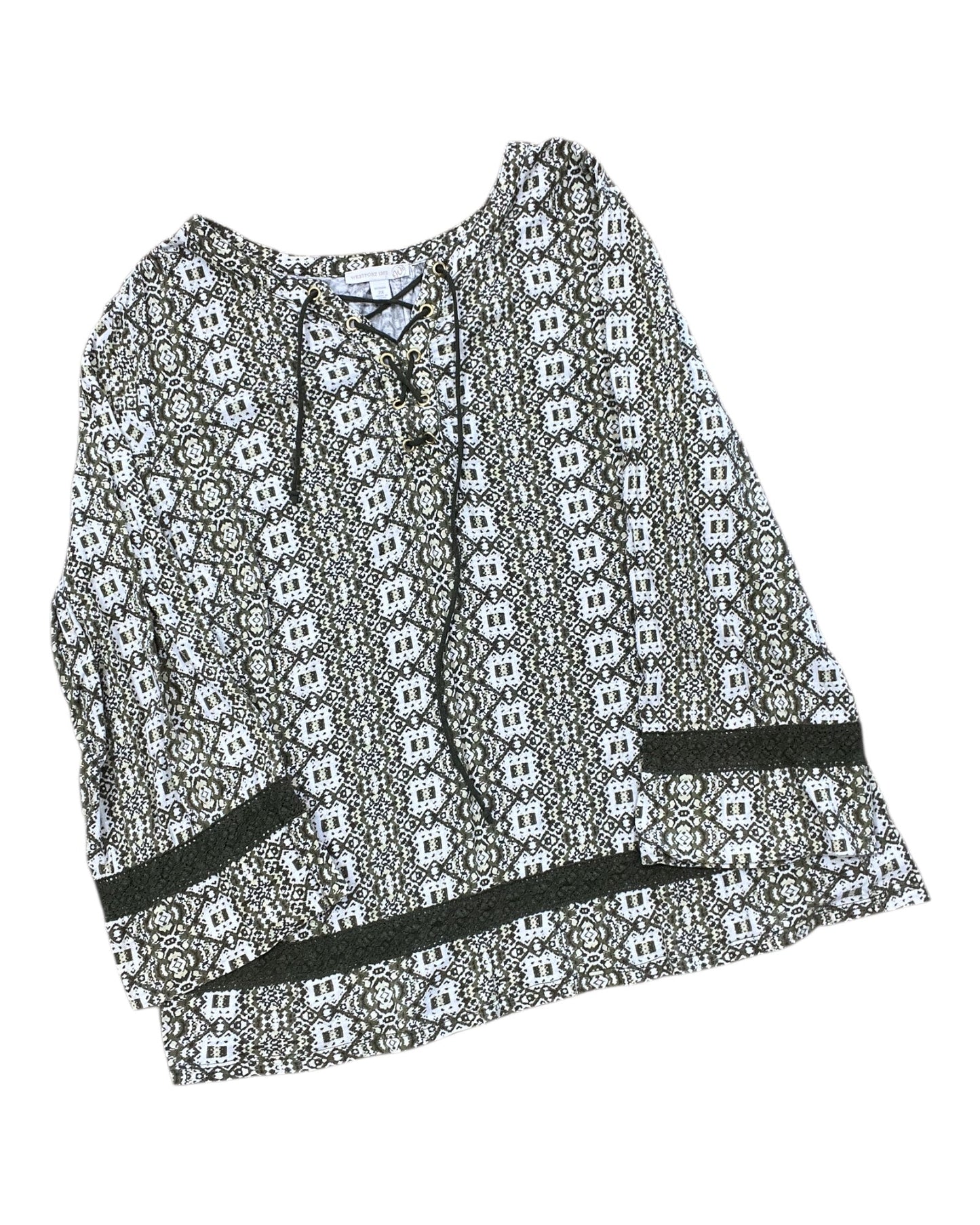 Top Ls By Westport In Green & White, Size:2X