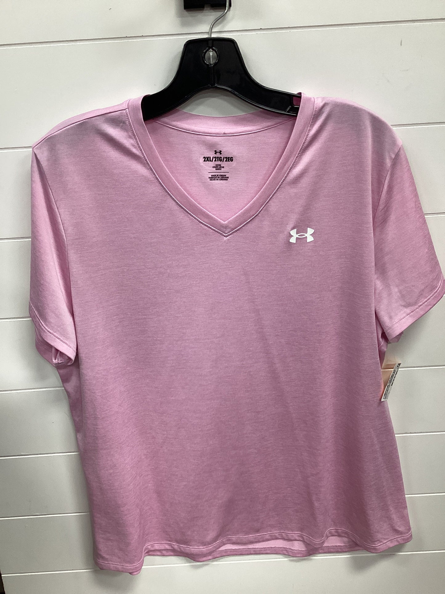 Athletic Top Ss By Under Armour In Pink, Size:2X