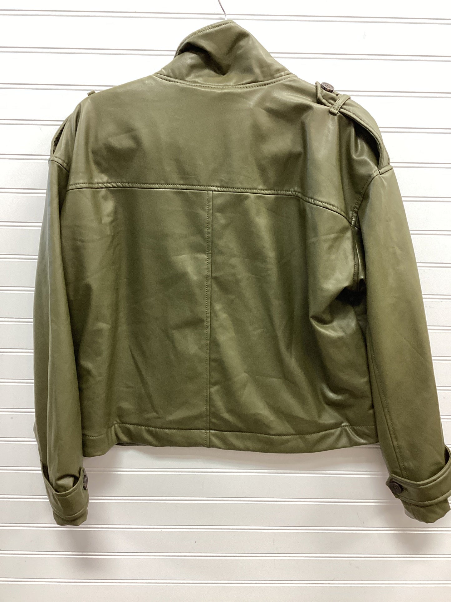 Jacket Moto By American Eagle In Green, Size:S