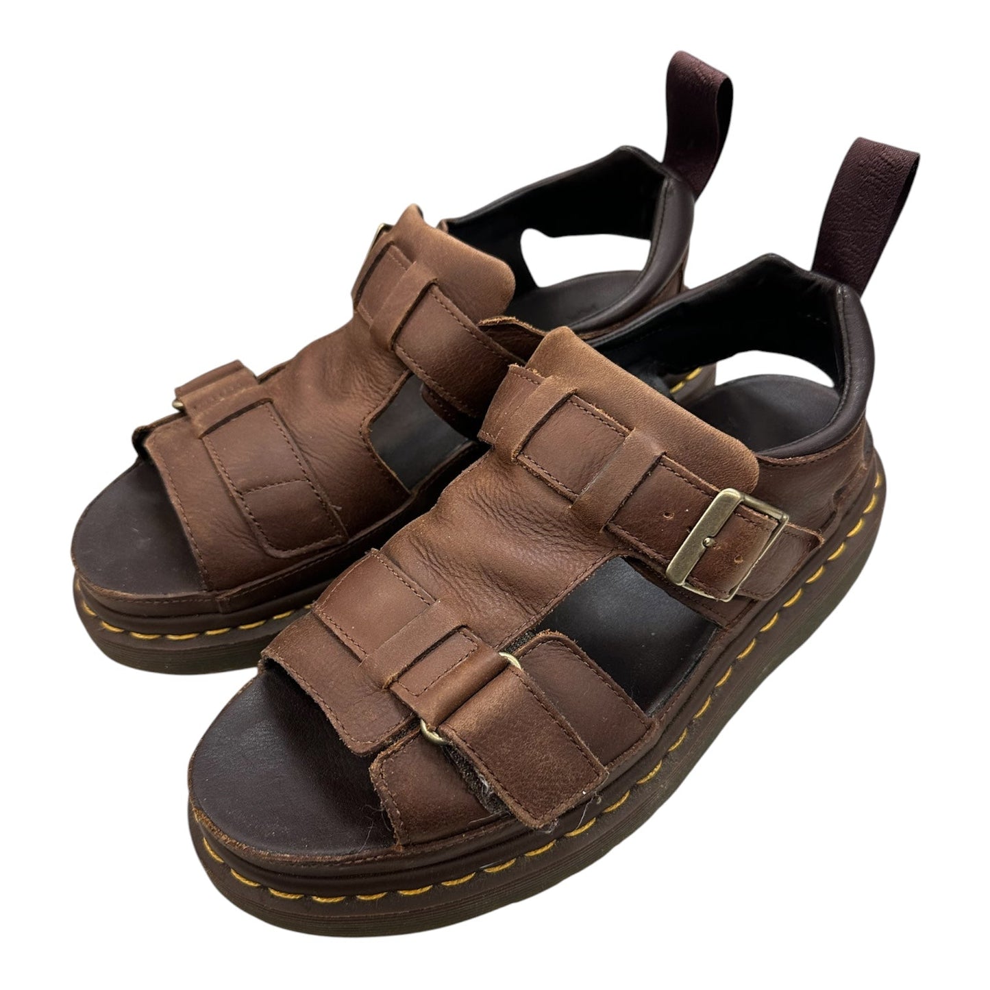 Sandals Heels Platform By Dr Martens In Brown, Size:8