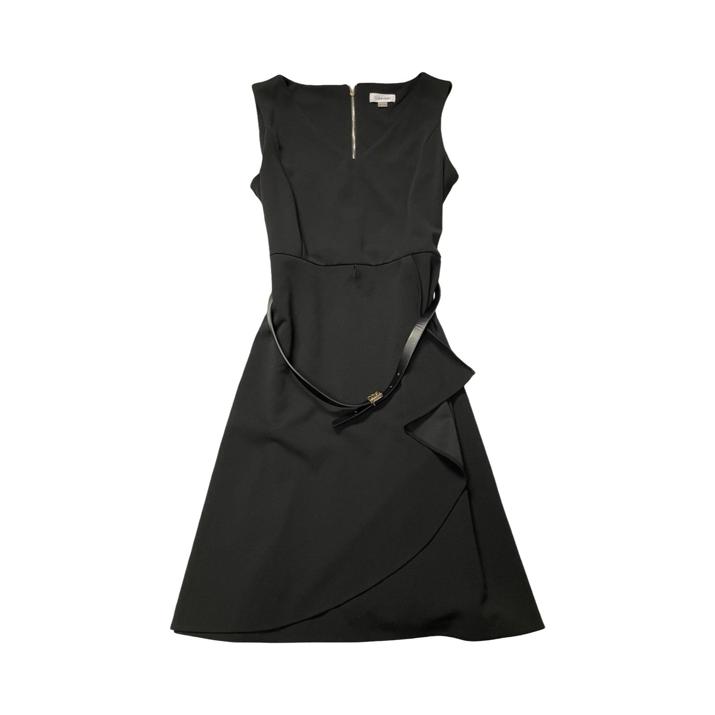 Dress Casual Midi By Calvin Klein In Black, Size:14