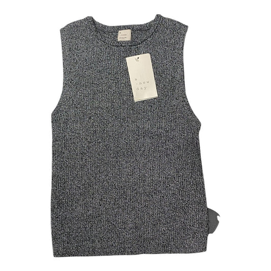 Top Sleeveless By A New Day In Silver, Size:Xs