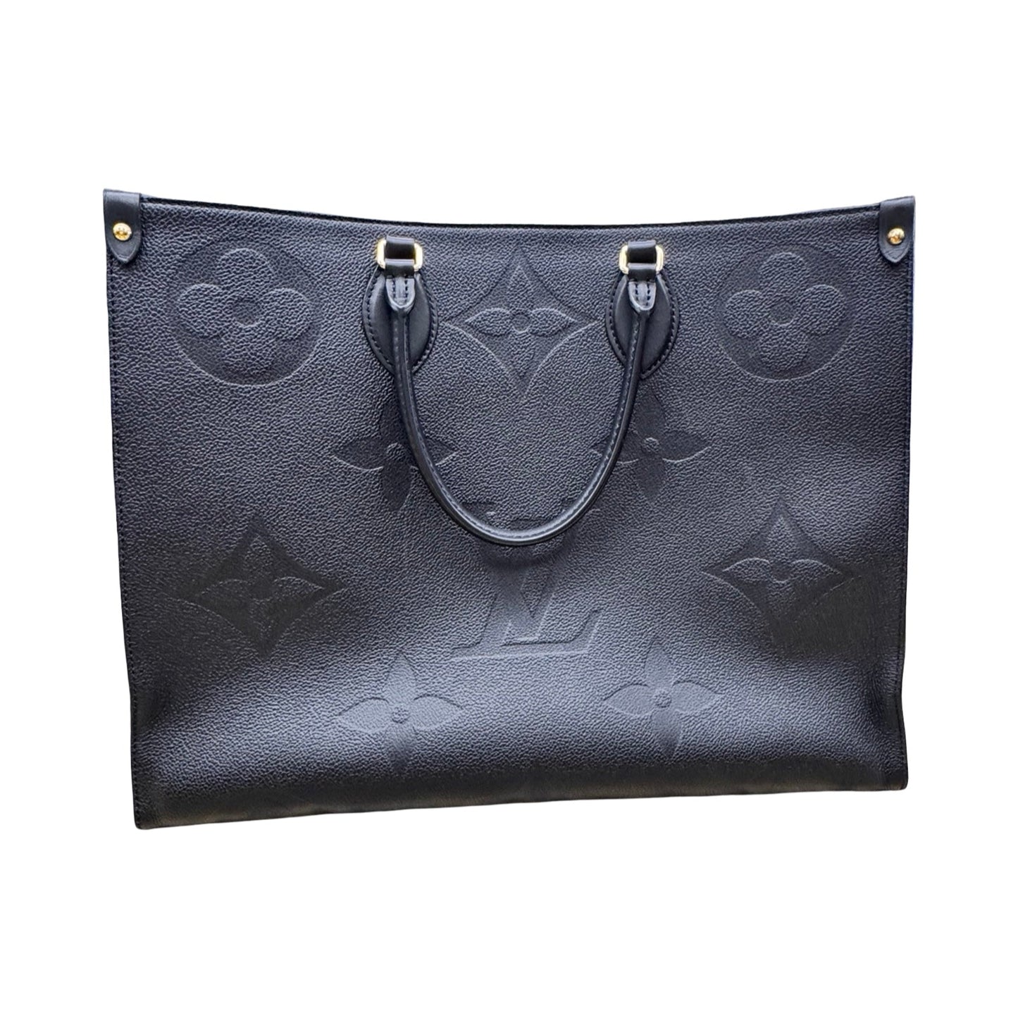 OnTheGo GM Handbag Luxury Designer By Louis Vuitton In Black & Gold, Size:Large (GM)