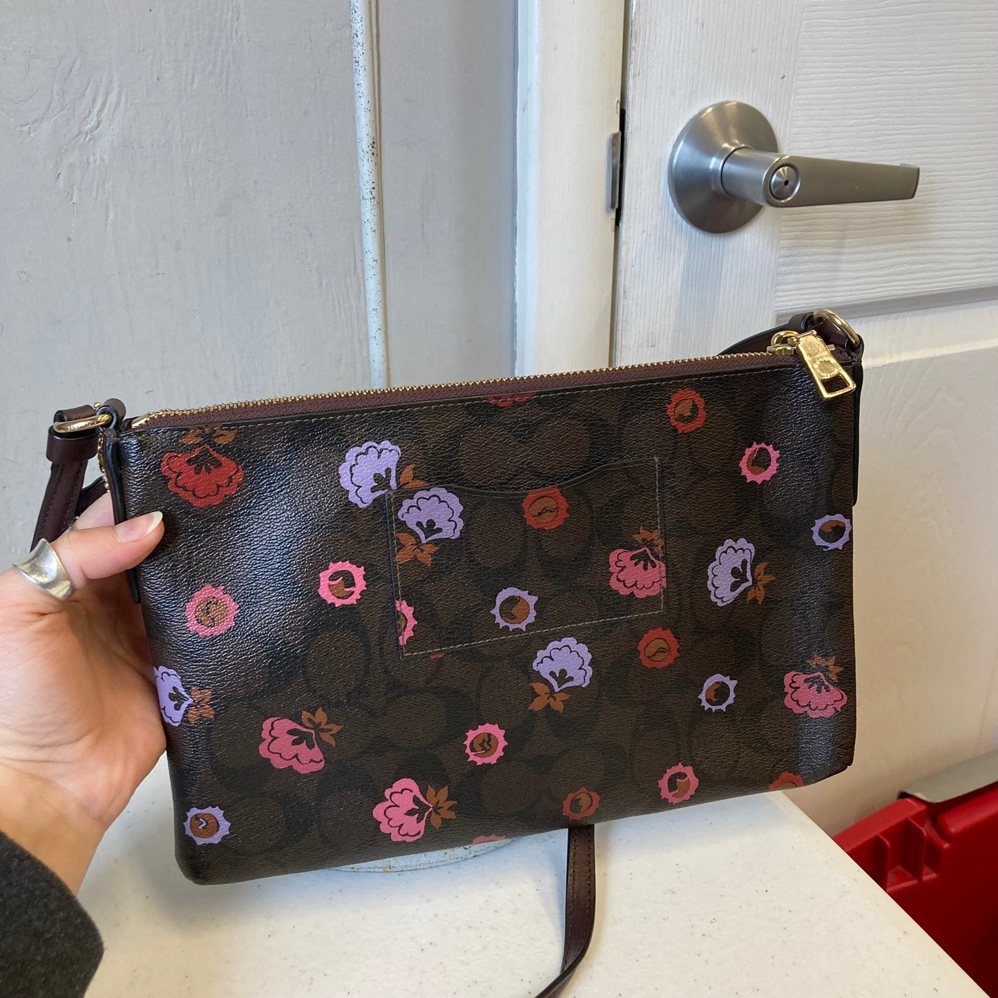 Crossbody Designer By Coach In Brown, Size:Medium