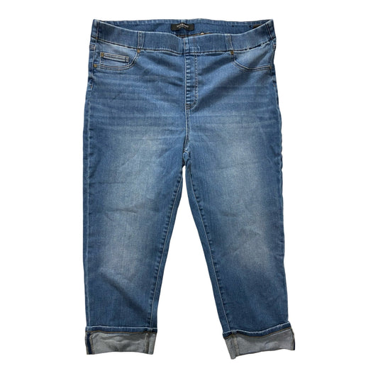 Jeans Cropped By Liverpool In Blue Denim, Size:22