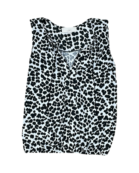 Top Sleeveless By Loft In Black & White, Size:Xs