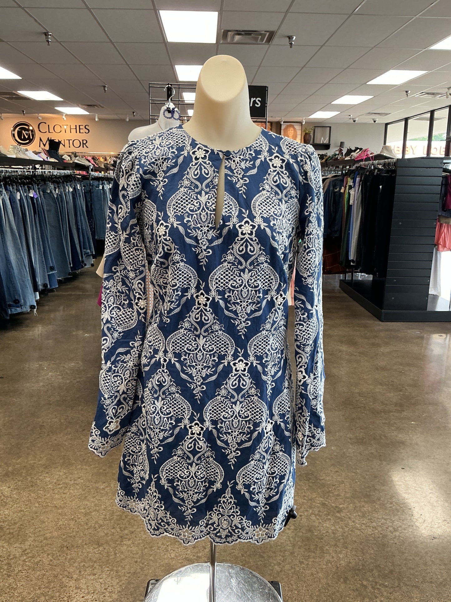 Dress Casual Short By Adelyn Rae In Blue & White, Size:S