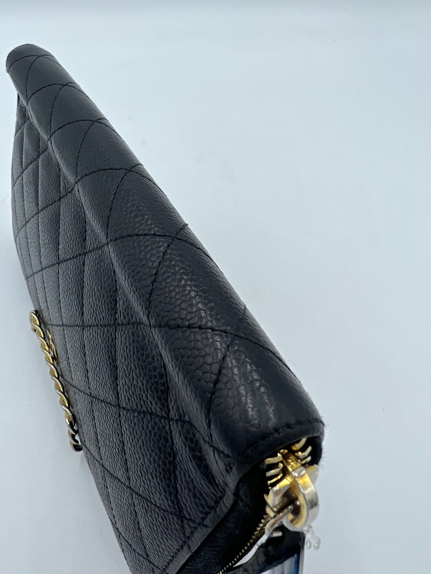 Chanel Zip Around Quilted Caviar Wallet