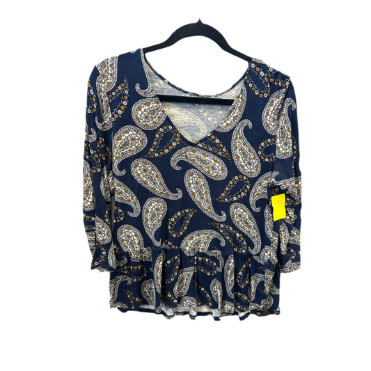 Top Long Sleeve By Loft In Blue, Size: M