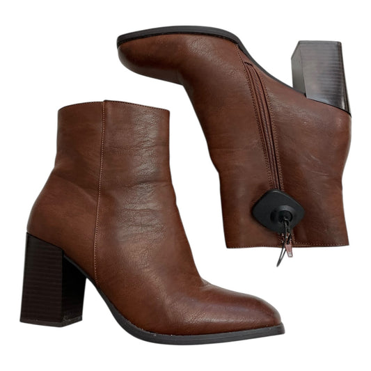 Boots Ankle Heels By Pierre Dumas In Brown, Size:10