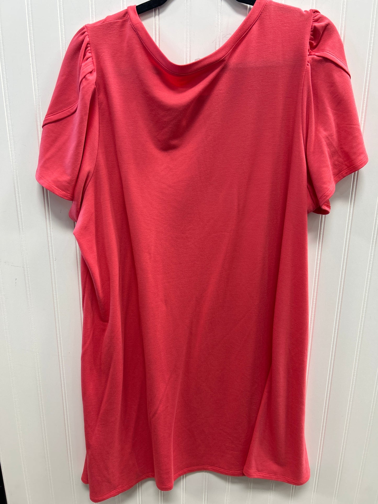 Dress Casual Midi By Cable And Gauge In Peach, Size:2X