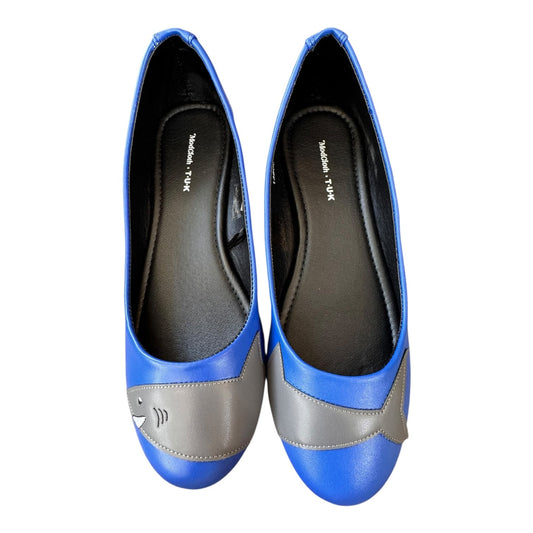 Shoes Flats By Cmc In Blue & Grey, Size:9