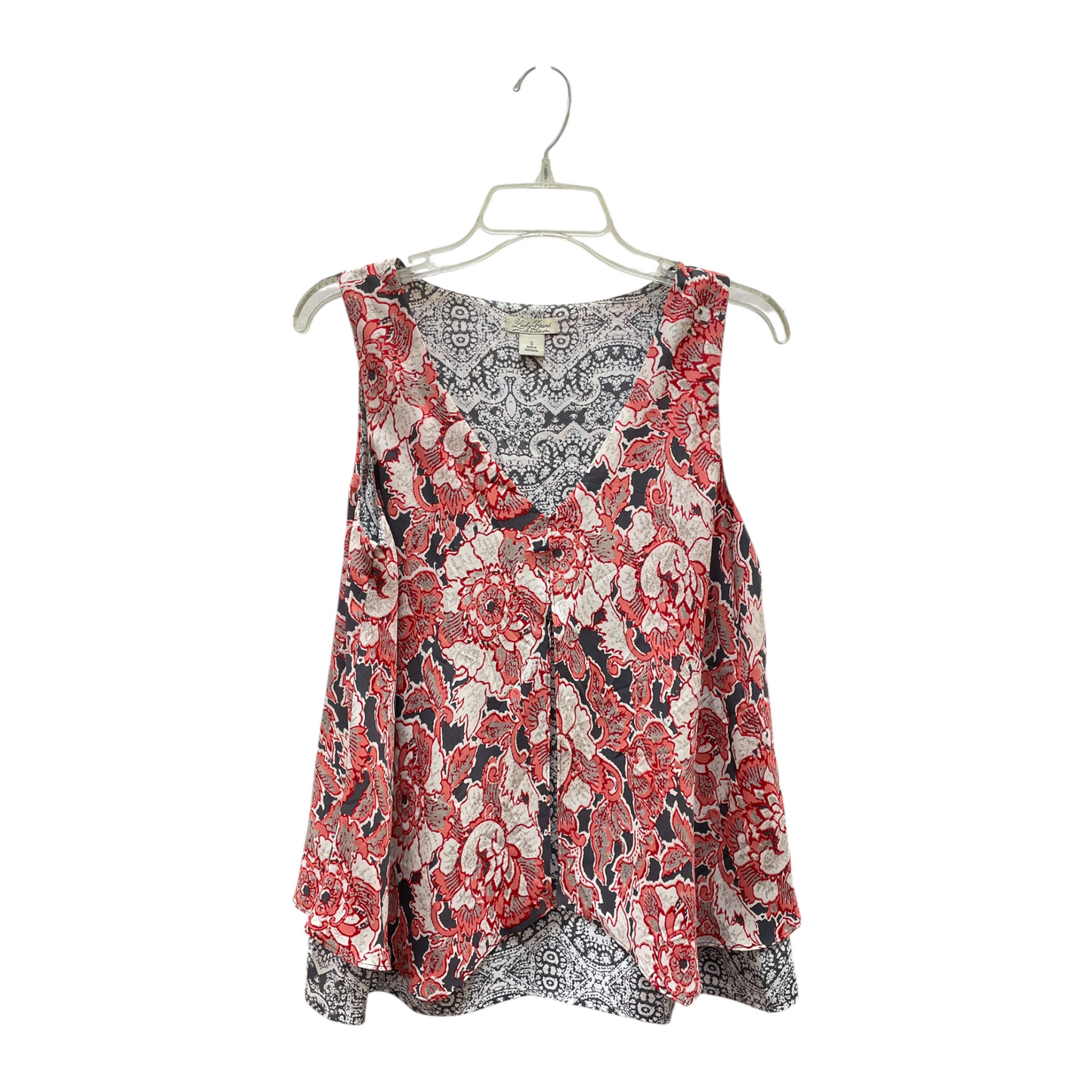 Top Sleeveless By Lucky Brand In Grey & Orange, Size:S