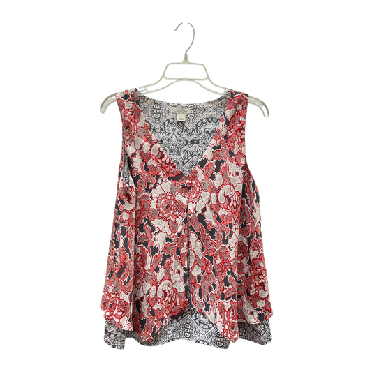 Top Sleeveless By Lucky Brand In Grey & Orange, Size:S