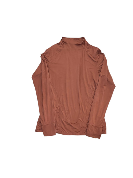Athletic Top Ls Collar By Fabletics In Orange, Size:L