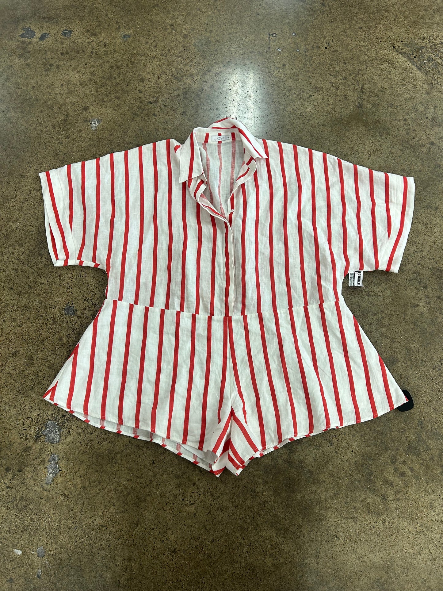 Romper By Clothes Mentor In Red & White, Size:M