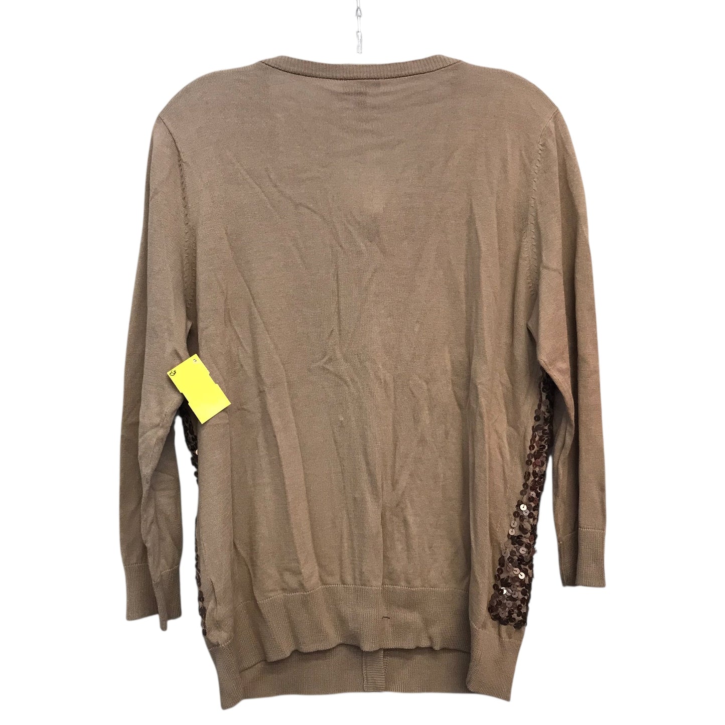 Sweater Cardigan By Talbots In Taupe, Size:L