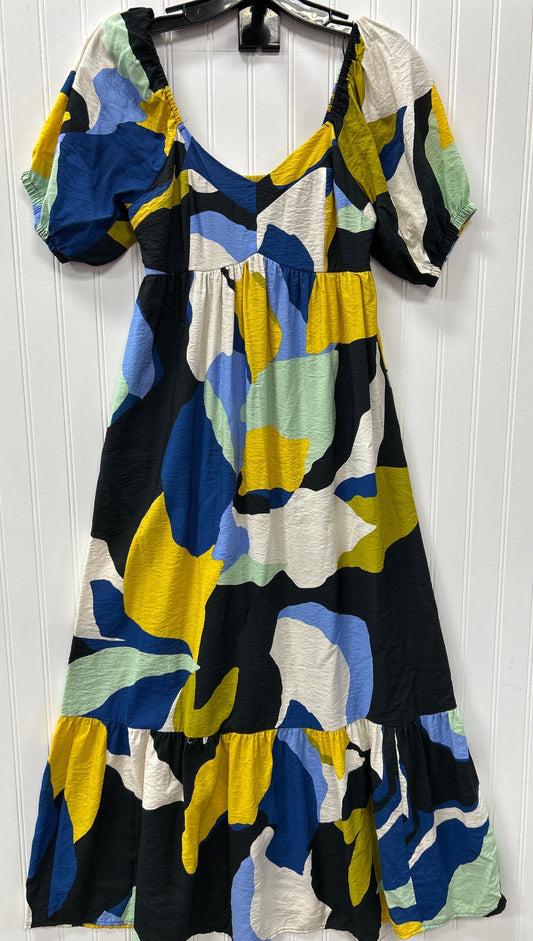 Dress Casual Maxi By Nine West In Blue & Yellow, Size:Xs