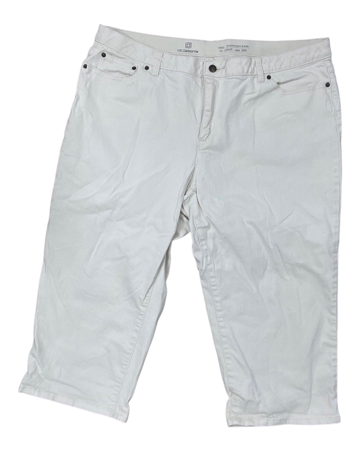 Jeans Cropped By Liz Claiborne In Cream, Size:20