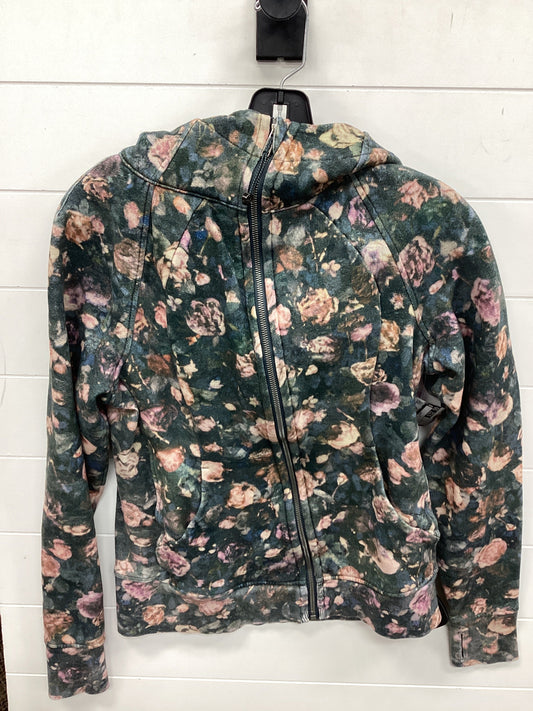 Athletic Jacket By Lululemon In Floral Print, Size:M