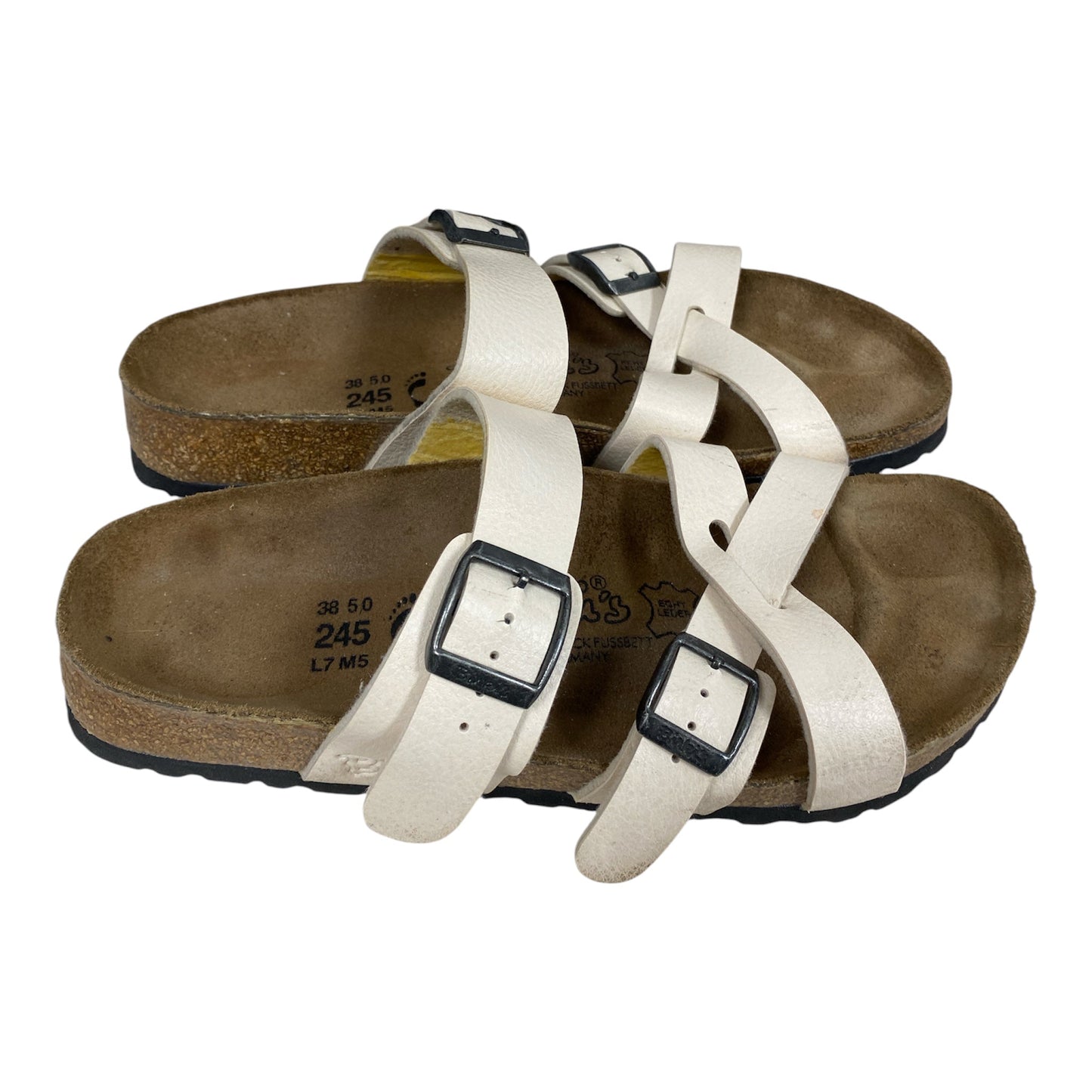 Sandals Designer By Birkenstock In Cream, Size:7