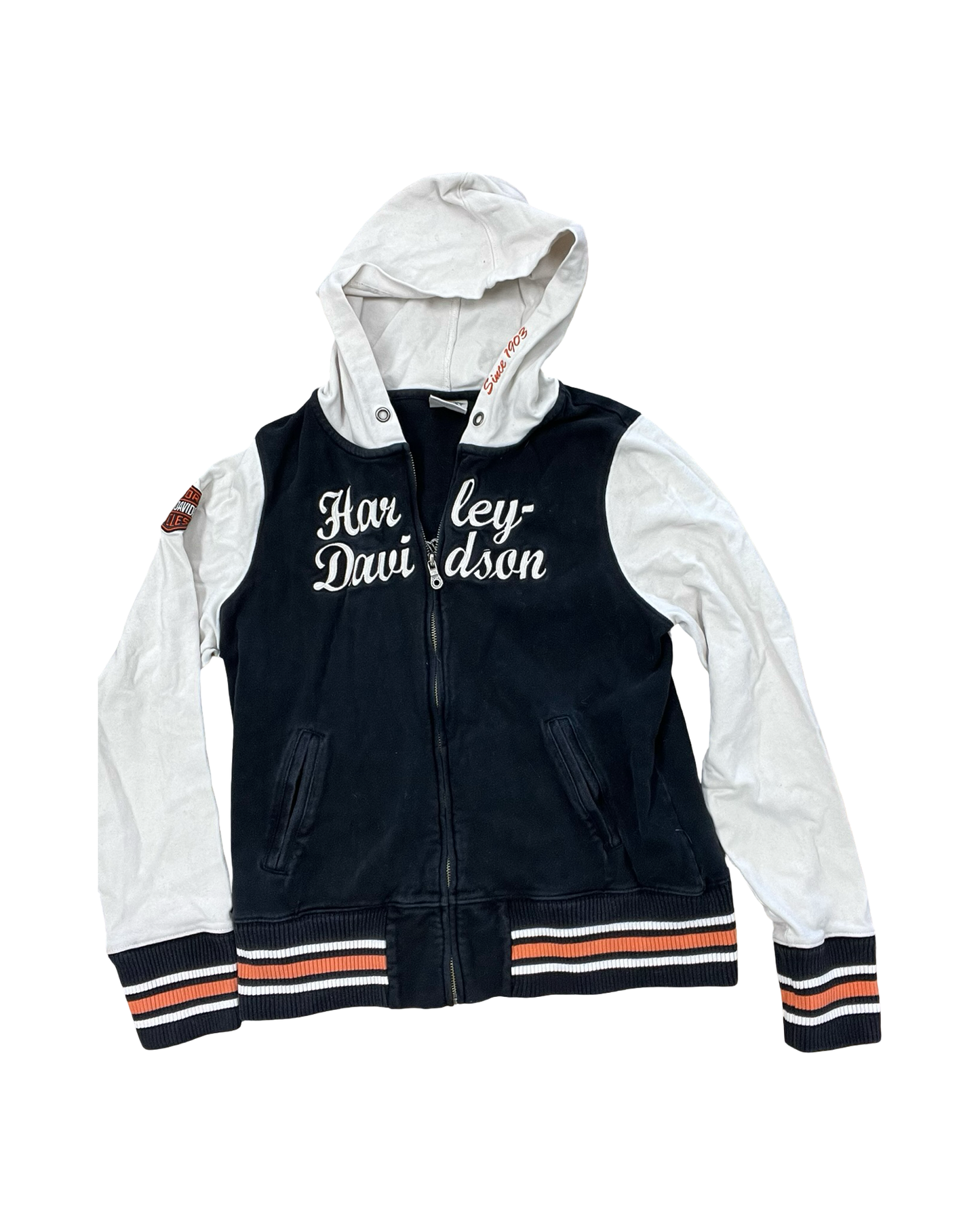 Jacket Other By Harley Davidson In Black & Cream, Size:L