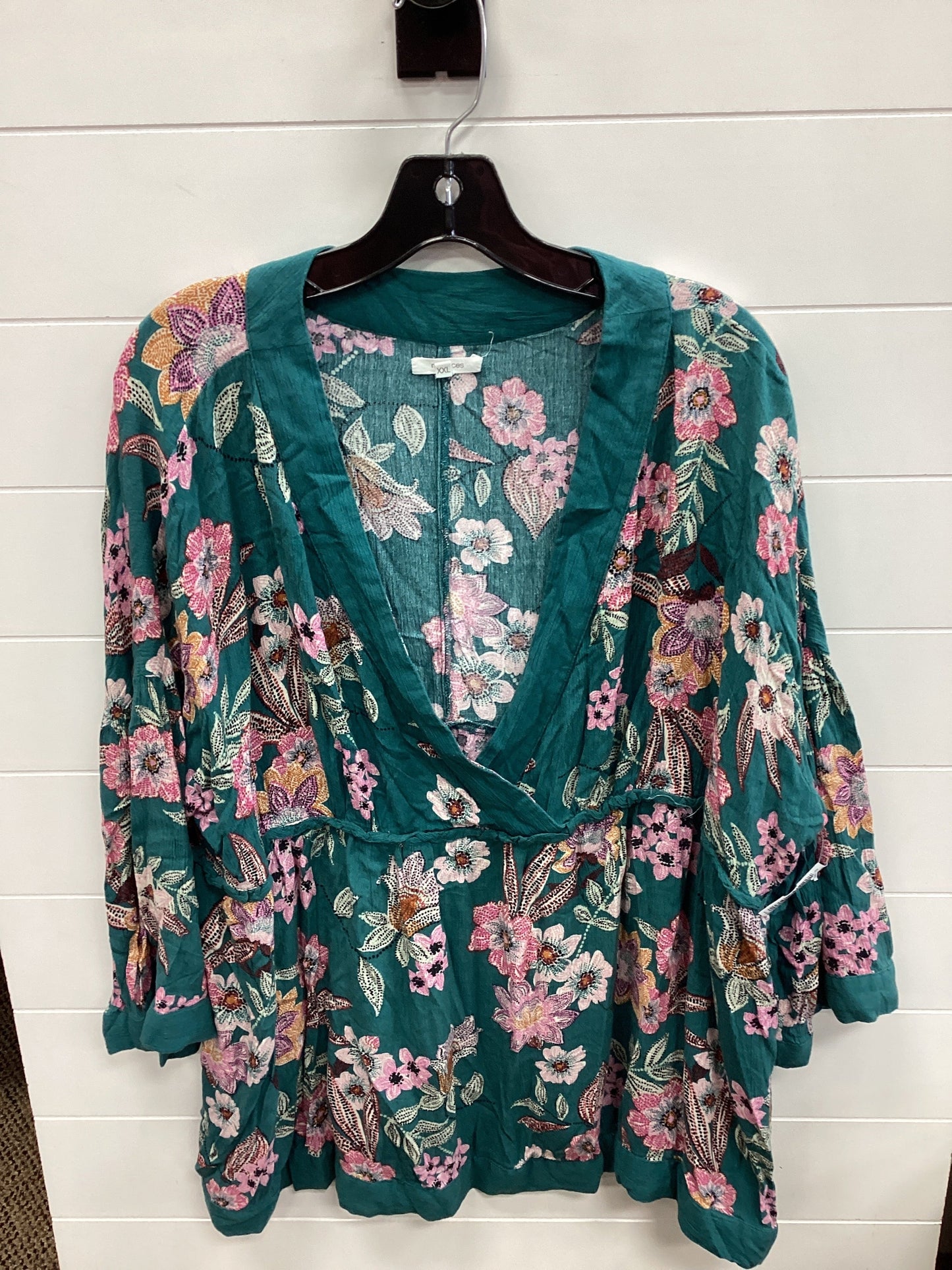 Top Ls By Maurices In Floral Print, Size:1X