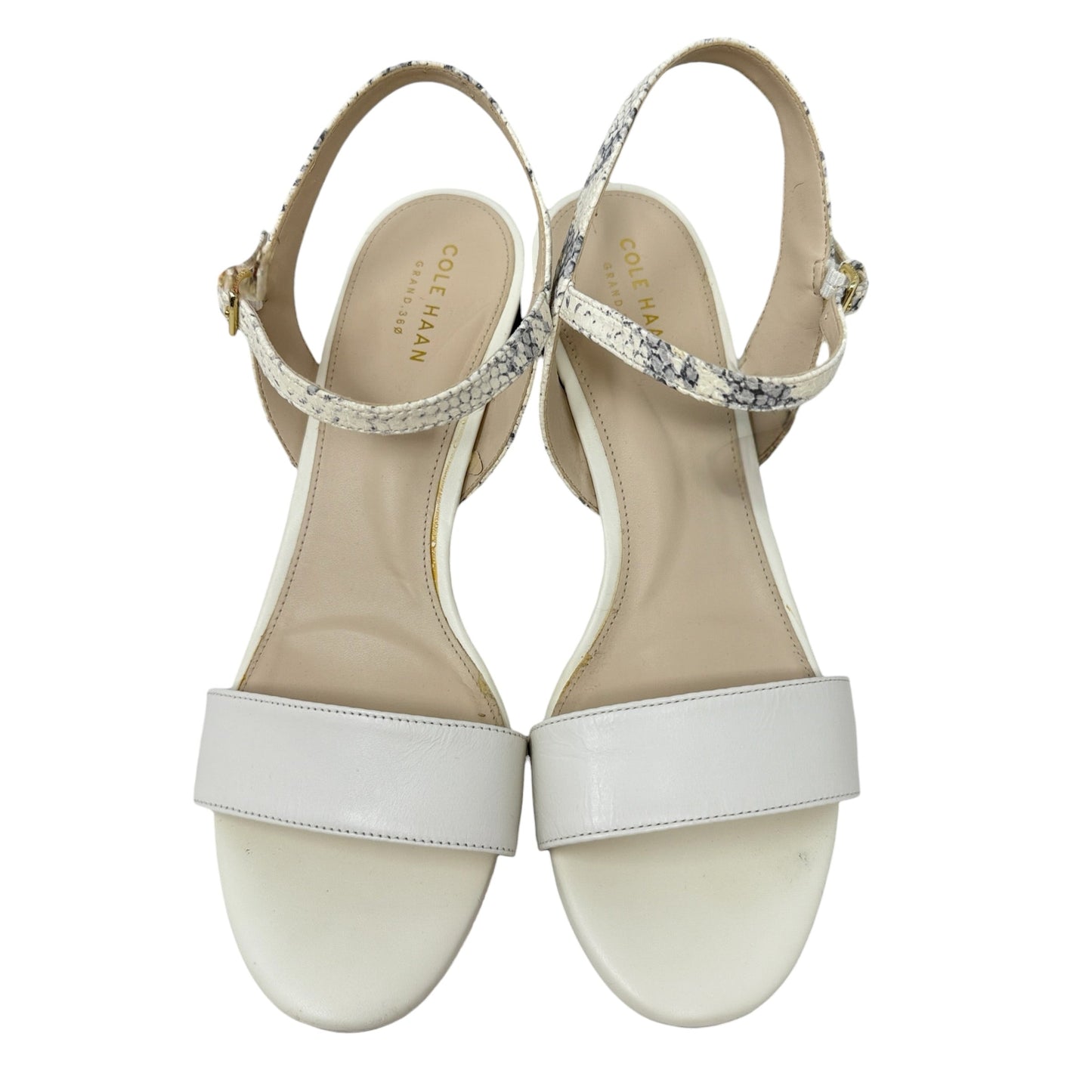 Sandals Heels Block By Cole-haan In Cream, Size: 8.5